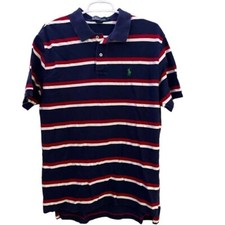 Polo by Ralph Lauren Polo Shirt Mens Large Short Sleeve Blue Striped Cotton
