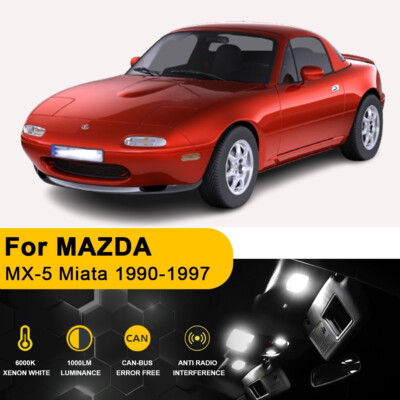 White LED Interior Lights For MAZDA MX-5 Miata MX5 1990-1997 Package Kit 7X