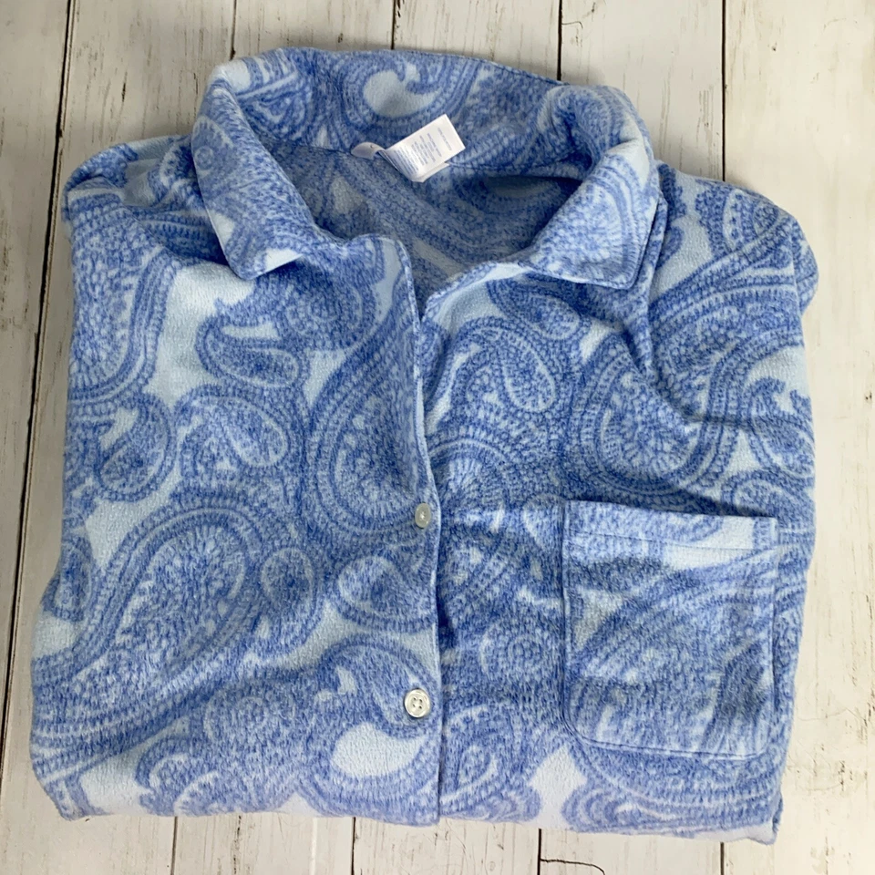 Conjunto de pijama de lana de 2 piezas Adonna para mujer talla 1X azul cachemira salón para dormir suave Foto 2 de 3