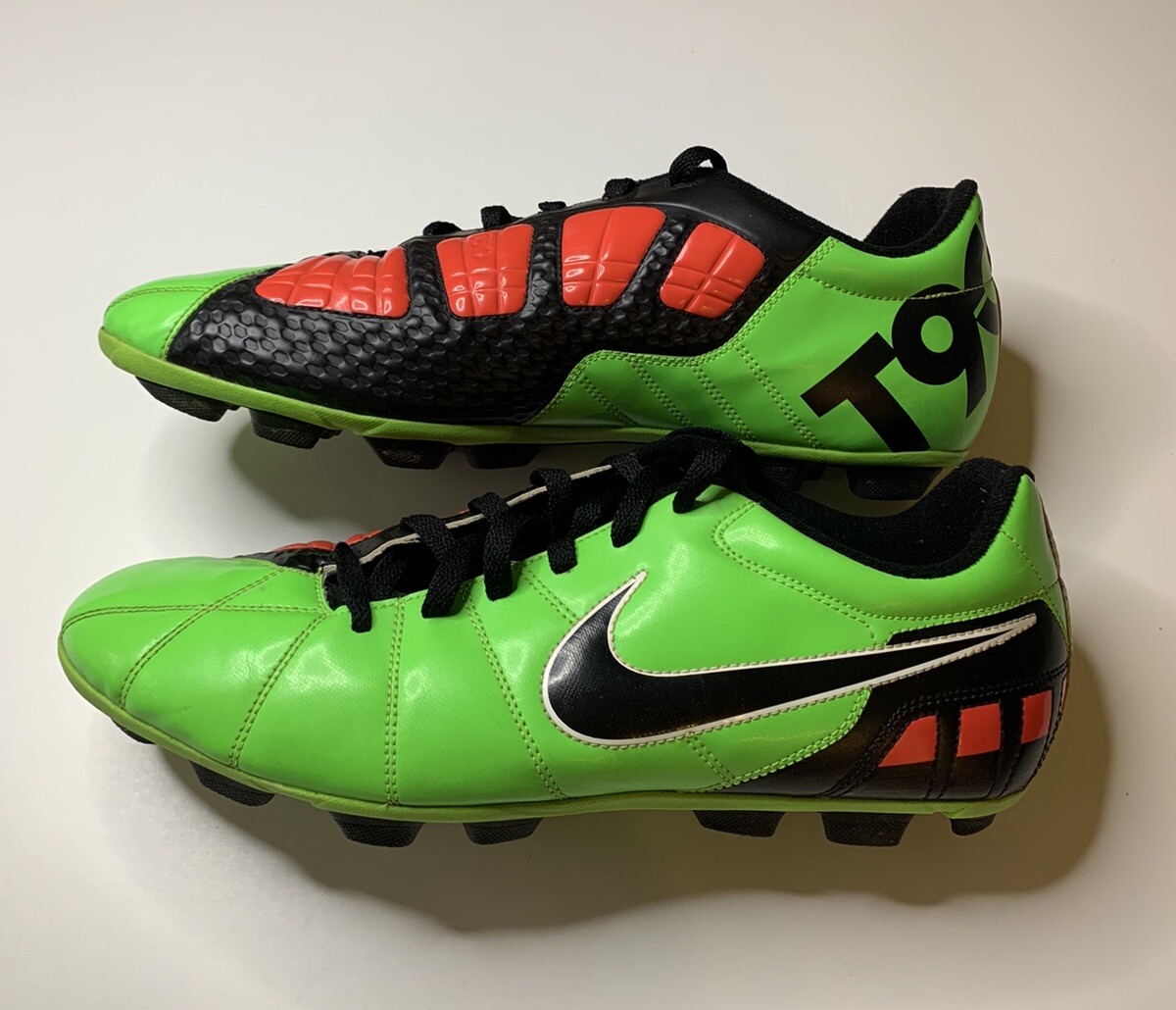 Nike T90 Soccer Football Boots Green Red 2009 Size US 13 UK 12