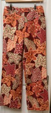 Talbots Stretch Size 6 Fall Leaf Print Pants Stretch Made Korea