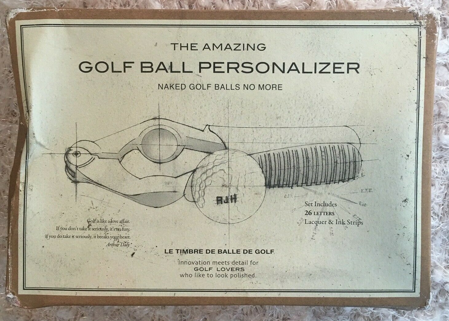 Golf Ball Personalizer Restoration Hardware Monogramming Tool NIB eBay