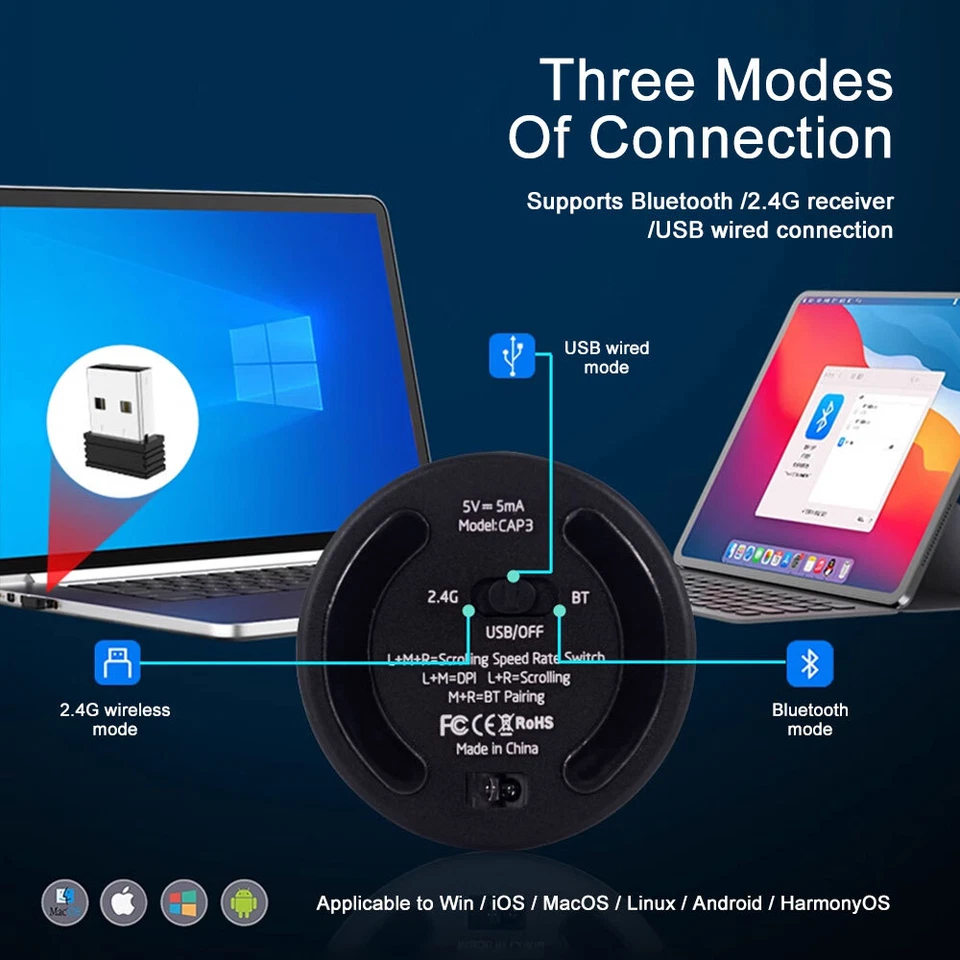 NEW Portable Wireless Mouse 2.4G Wire Mouse Bluetooth Mini Mouse - Image 4 of 4