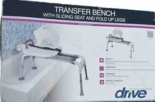 Drive Transfer Bench With Sliding Seat And Fold Up Legs Weight Capacity300lbs