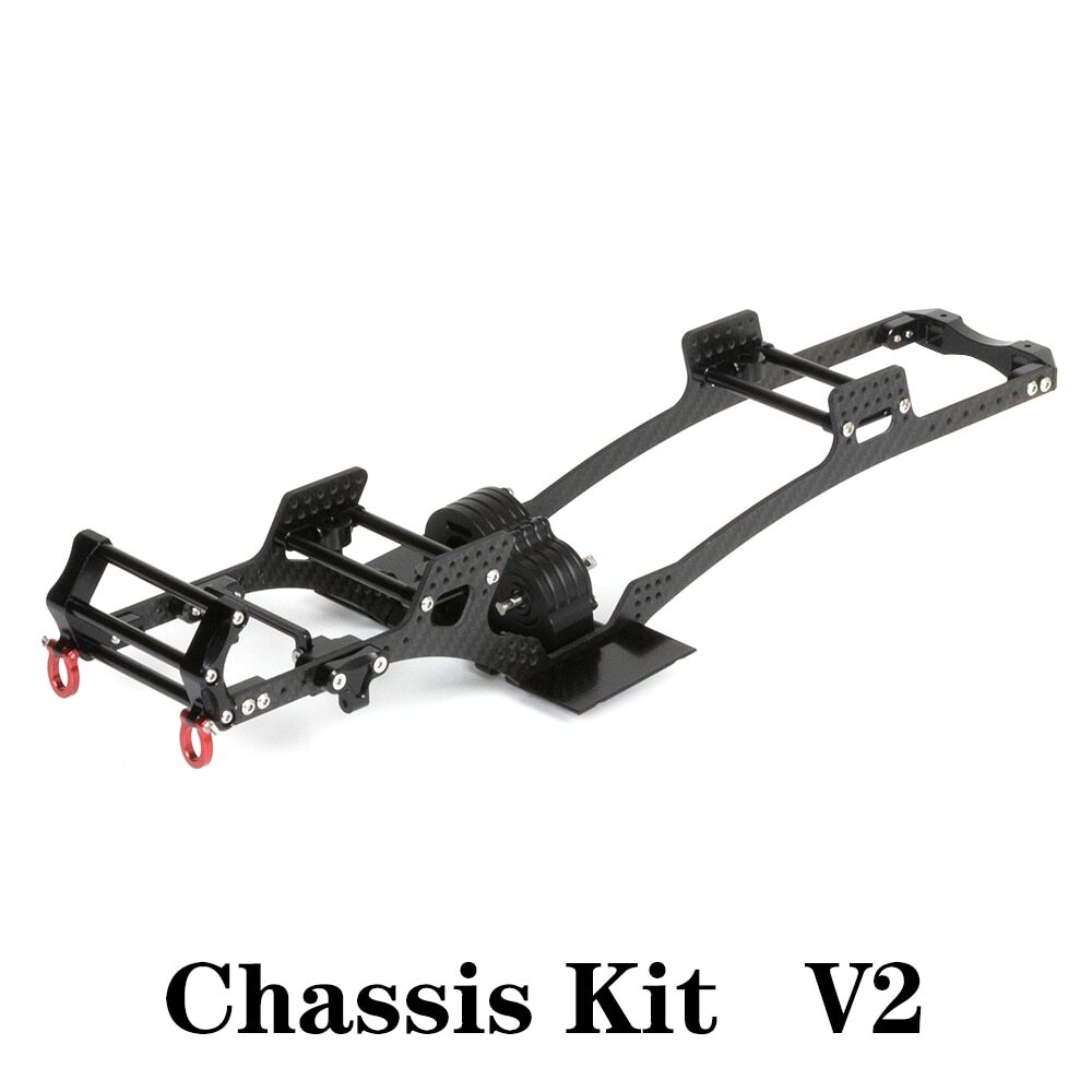 Kit Châssis LCG Fibre Carbone Avec Boîte Vitesses Pour RC Crawler 1/10, Compatible Axial, Neuf