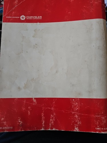 Service Manual DODGE 100-800 MODELS TRUCK FACTORY TECHNICAL SERVICE MANUAL - Picture 4 of 10