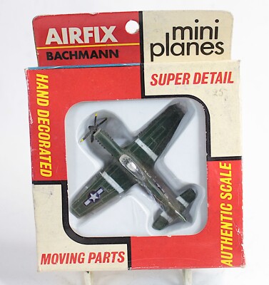 Vintage Airfix Bachmann Mini Flugzeuge Mustang P-51 Plastikmodell in Ob 
