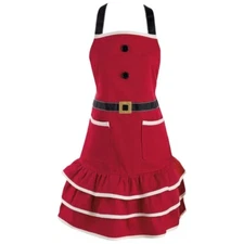 Mrs. Claus Christmas Kitchen Apron for Cooking, Baking, Crafting & Entertaining