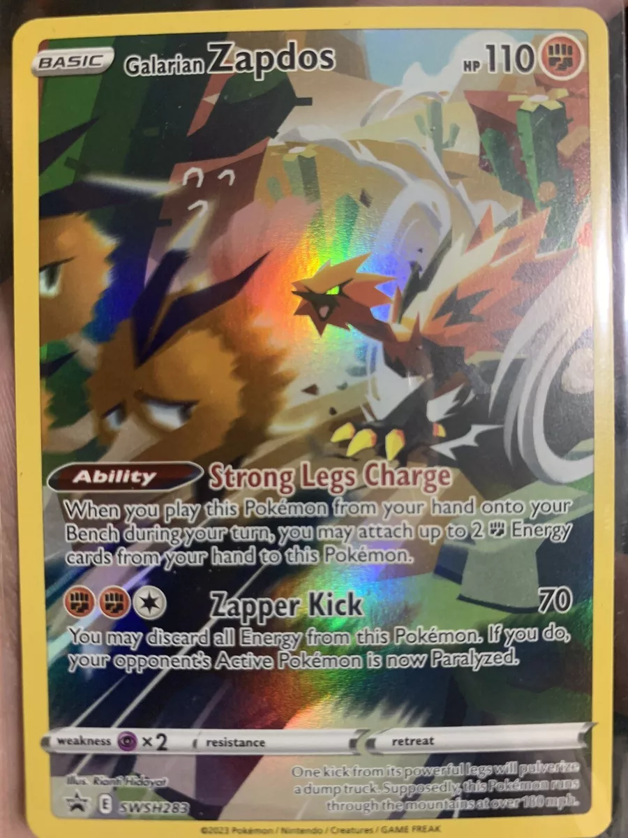 Galarian Zapdos 2023 Pokemon Sword Shield Black Star Promo SWSH283 NM