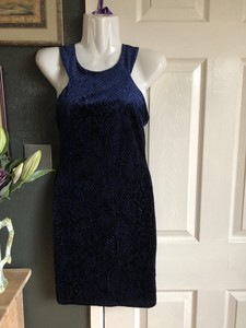 topshop navy velvet dress