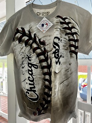 Liquid Blue Chicago White Sox Baseball Logo Mens Short Sleeve Shirt Size Medium
