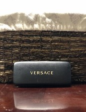 VERSACE Original Hard Glasses Case Black  Gold Lettering