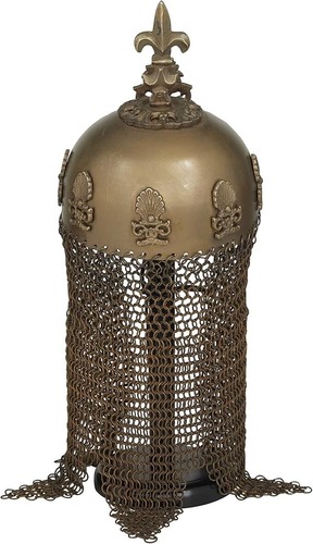 Golden Chain Mail Indian Traditional King Helmet | Indian Styled Soldier Warrior - Picture 6 of 13