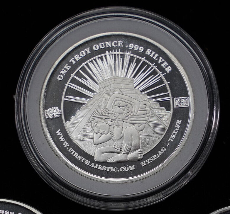 2021 FM First Majestic Pyramid Mayan 1oz 999 FINE Silver art bar