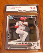 IVAN JOHNSON Rookie---2021 Bowman CHROME Prospects---GEM 10***REDS***Mad DOG