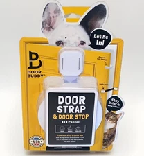 Door Buddy Door Strap & Door Stop Keeps Out Dogs Babies Toddlers From Litter Box