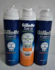 Image of 3 X Gillette Fusion Proglide Active Sport Sensitive 2in1 Shave Foam 250ml