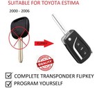 Transponder Fob Remote Flip Car Key Suitable for TOYOTA ESTIMA 2000 - 2006