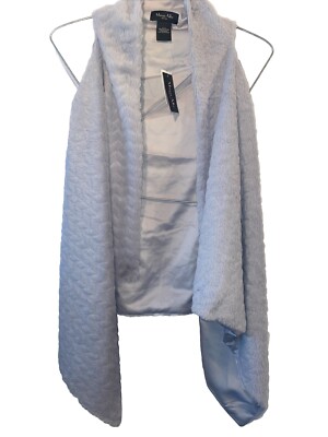 MARCUS ADLER NWT OSFM Cozy Plush Vest Draped One Size Fits Most Light Gray  
