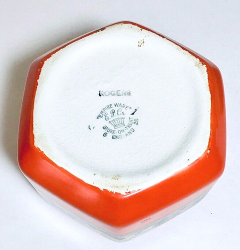 ROGERS ENGLISH "EMPIRE WARE" STOKE-ON-TRENT HEXAGON COVERED TEA CONTAINER - Picture 5 of 5