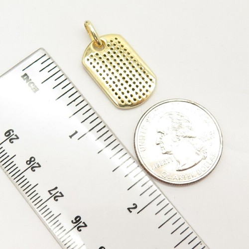 1Ct Round Lab Created Diamond Pave Dog Tag Womens Pendant 14k Yellow Gold Finish - Picture 4 of 4