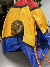 Build-A-Bear Workshop TENT- red, yellow  blue.  16"T, 14" W