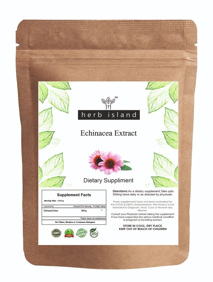 KRÄUTERINSEL Echinacea-Extrakt 100 % Bio-Pulver immunstärkender Premium-Extrakt...