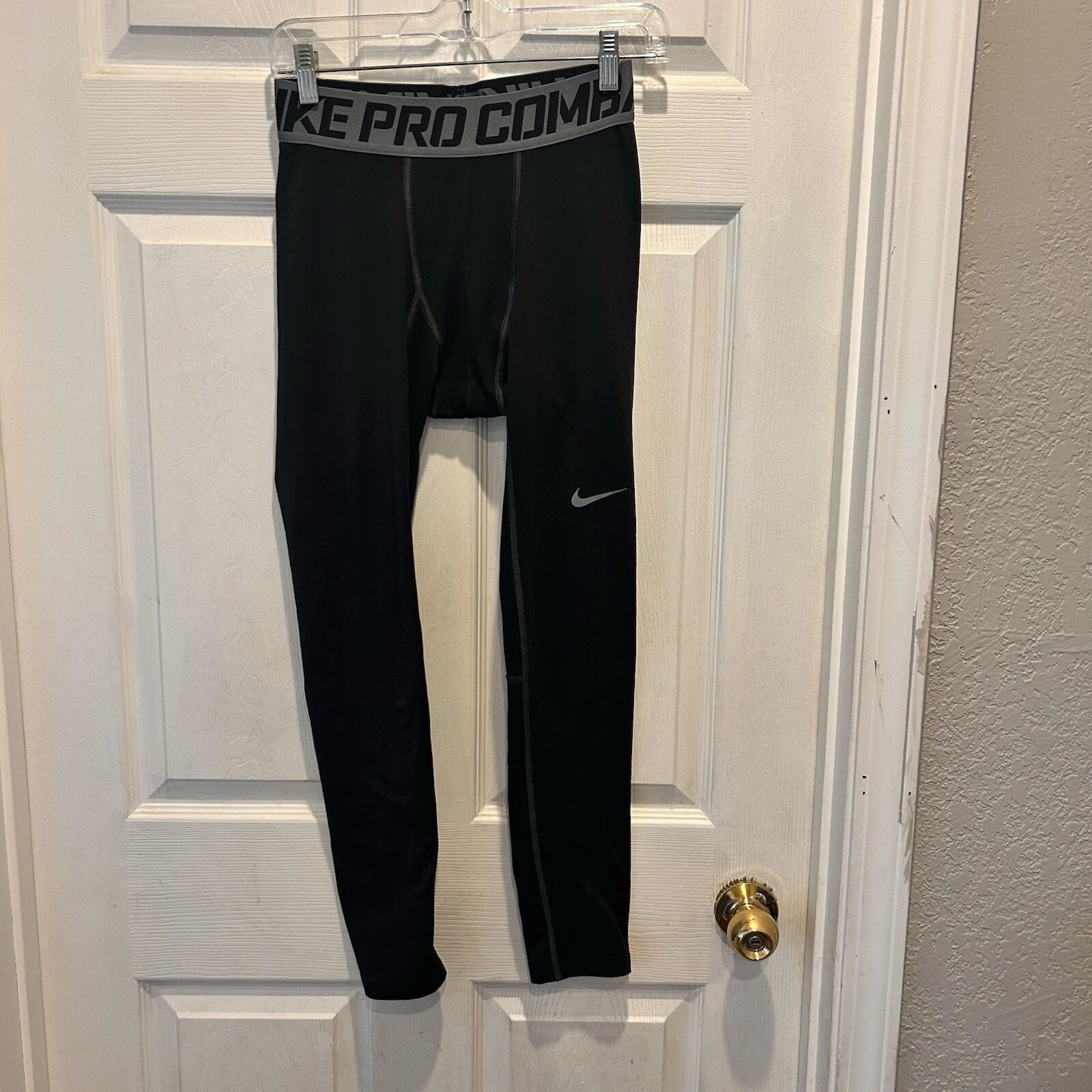 Nike Pro Combat Men Black Compression Tights Base Layer Pants Large L Running