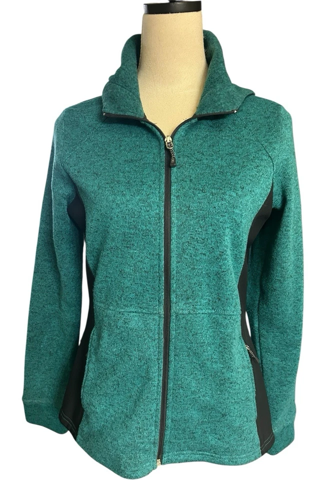 Zeroxposure Women's M  Hooded Full Zip Pocket Jasper Teal Green Black Jacket - Image 2 of 4