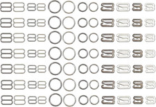 Bra Strap Hooks 120PCS Metal Rings Sliders Sewing Lingerie Bikini 8mm 12mm