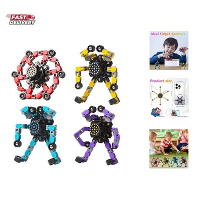Transformable Fidget Spinners Toys 4 Pcs for Kids and Adults Stress Relief Se...