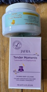 Jafra  Tender Moments Calming Baby Cologne 3.3 oz and Massage Cream Sealed Box
