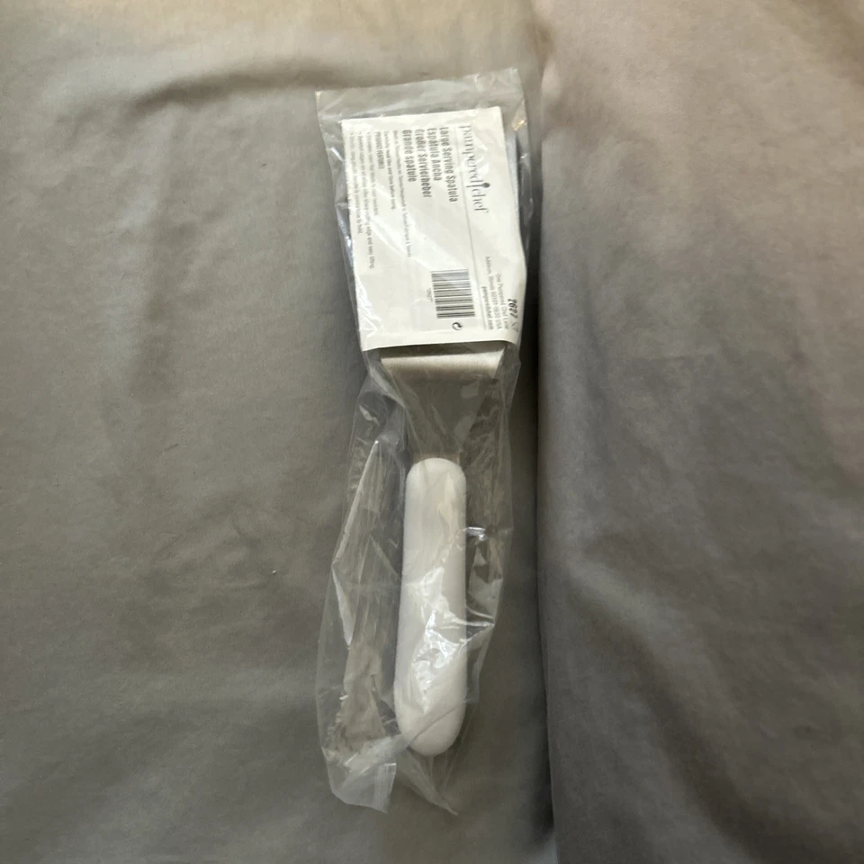 NEW Pampered Chef Large SERVING SPATULA #2627 WHITE Handle Stainless Steel - Image 2 of 3