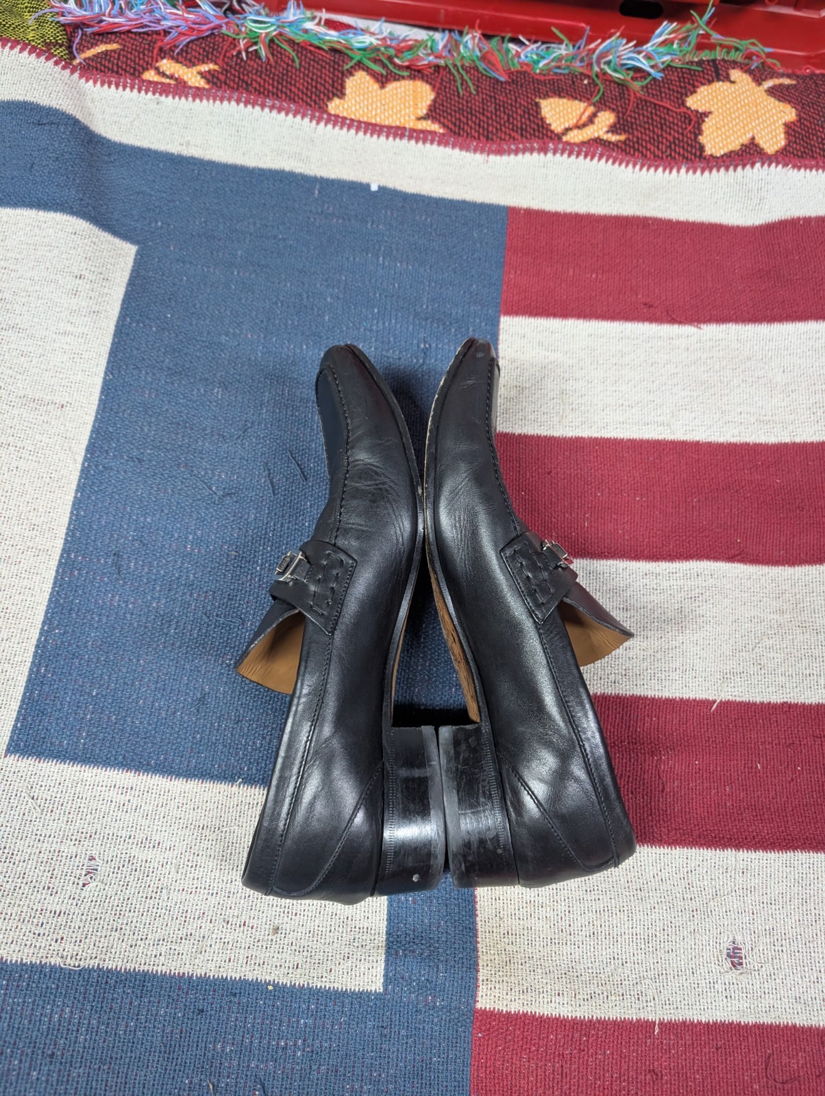 Gucci Horsebit Loafers Men's Size 9.5 M Black Leather Slip-On Dress Shoes Italy thumbnail 5