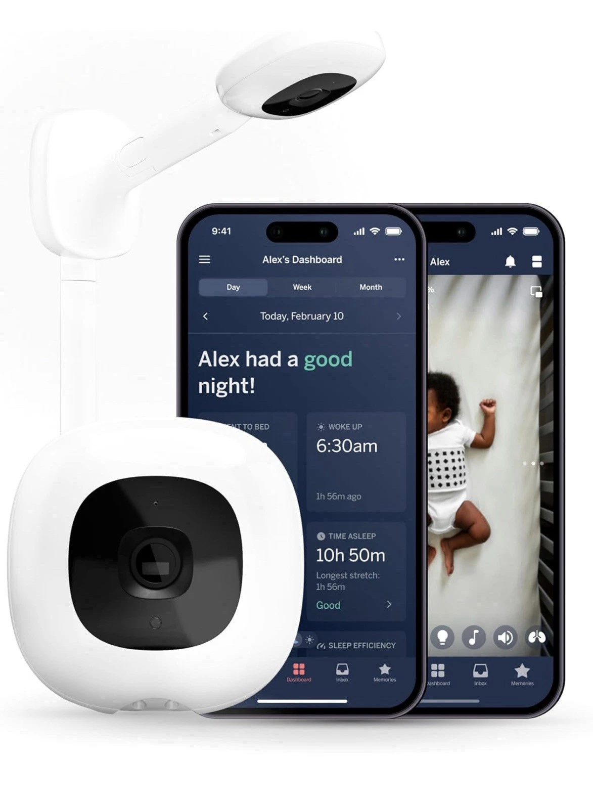 Nanit Pro Smart Baby Monitor & Wall Mount – 1080p Secure Wi-Fi Video Camera,