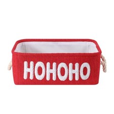 Empty Christmas Gift Basket, Red Small Storage Basket Small Rectangle HoHo