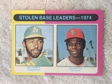1975 Topps Baseball Stolen Base Leaders-1974 #308 Lou Brock Bill North