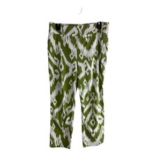 So Sliming Chicos Womens Pants Size 0 Small Green Azec Pull on Crop No Pockets