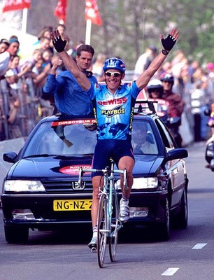Stefano Zanini winning the 1996 Amstel Gold Race Cycling Sports Old Photo