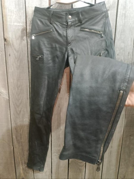 Women American Vintage Trousers Black Leather 36 /