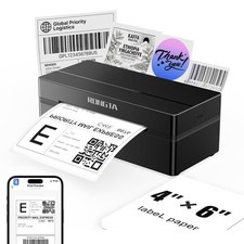 Printer Thermal Label 4x6 Wireless for Shipping Rongta Black Bluetooth Packages