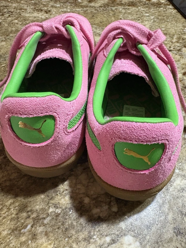 NUEVO PUMA Palermo Especial Junior Cuero Gamuza Zapatos Talla 7 (w 8.5) Rosa/Verde Foto 2 de 4
