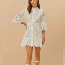 Farm Rio Off-White Palm Tree Mini Dress Size Large New with tags