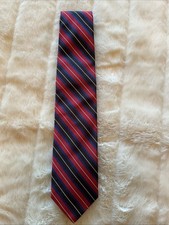 Brooks Brothers Tie 100% Silk Made In The USA Red White Blue Black Stripes EUC