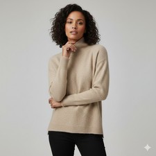 Other Stories Mock Neck Sweater Beige Wool Alpaca Blend Size S