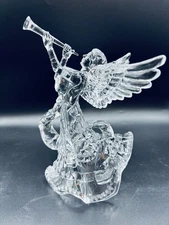 Vintage Silvestri Trumpeting Angel Tree Topper/figurine – Clear Acrylic, 9” Tall