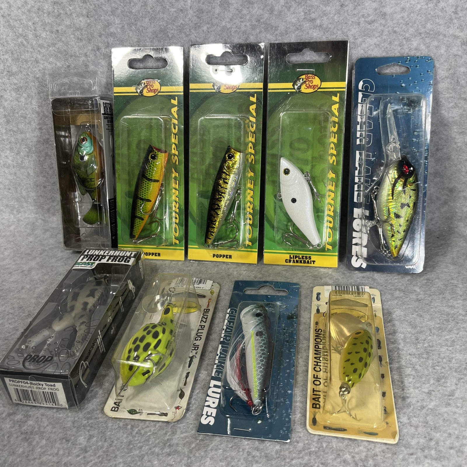 Lunkerhunt Bass Pro Arbogast Clear Lake Topwater Lures Lot 9pc Freshwater Mix - Image 3