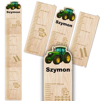 Personalised Boys Height Measure Growth Wall Chart Tractor Design