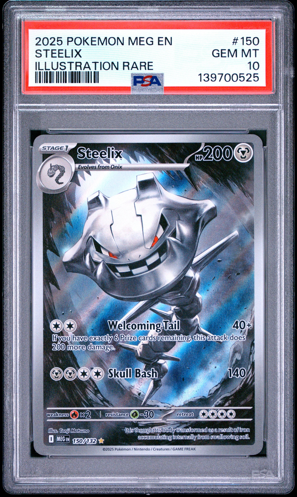 PSA 10 - Steelix 150/132 Illustration Rare Mega Evolution Base x525 - Pokemon
