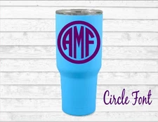 Monogram Decal Vinyl Personalized Initials Sticker for your Tumbler cup laptop